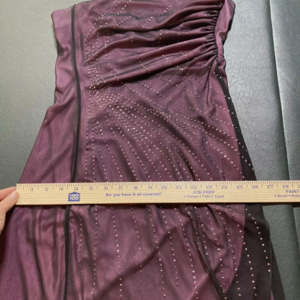 Vintage Byer Too Womens Beaded Mesh Midi Dress Size M Whimsigoth Vamp Goth Y2K - Picture 13 of 16